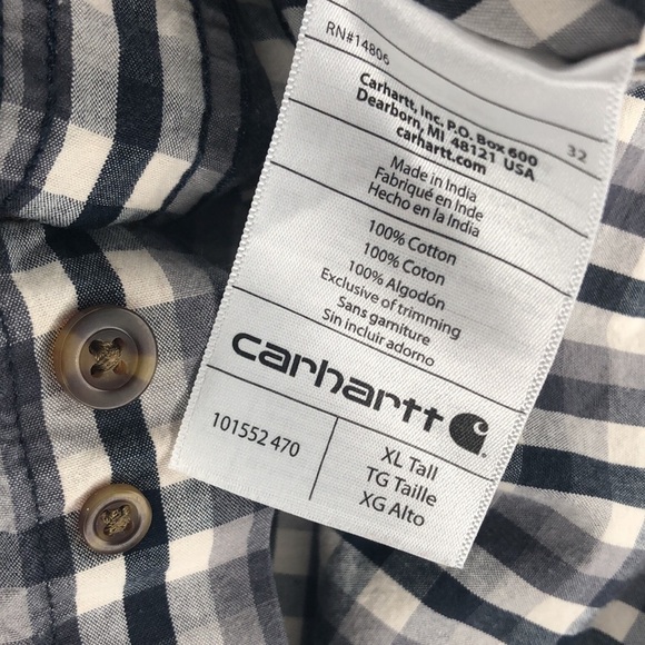 Carhartt Men’s Relaxed Fit Plaid Button Front Shirt - Picture 7 of 7